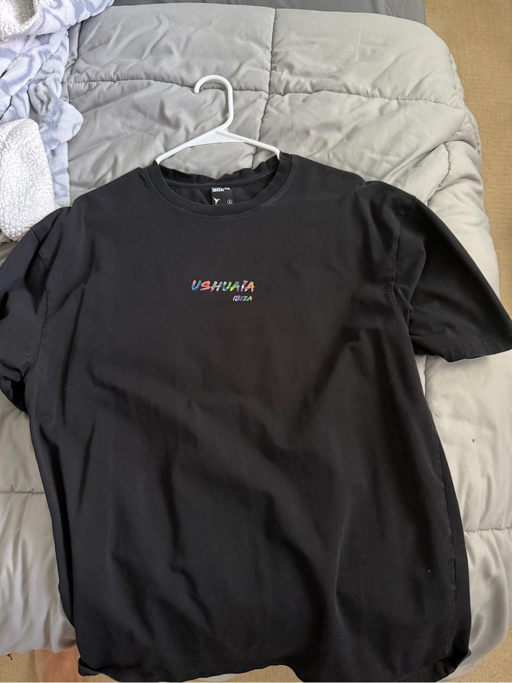 Ushuaïa Ibiza Black Logo Short Sleeve Tee
